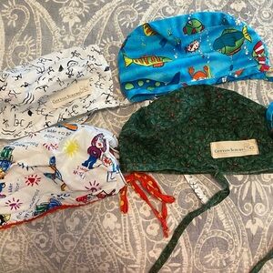 Scrub Caps Hats  Lot of four one is reversible